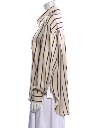 The Frankie Shop Striped Long Sleeve Button-Up Top