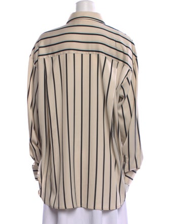 The Frankie Shop Striped Long Sleeve Button-Up Top