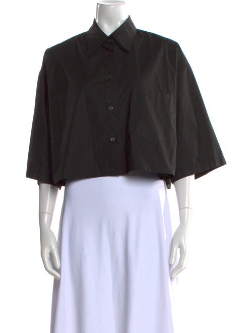 The Frankie Shop Three-Quarter Sleeve Crop Top