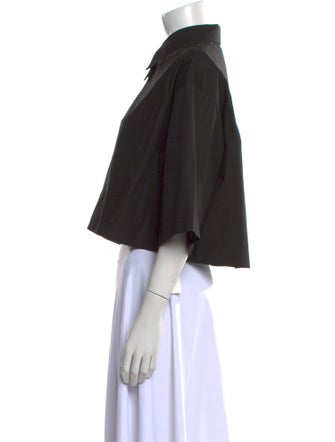 The Frankie Shop Three-Quarter Sleeve Crop Top