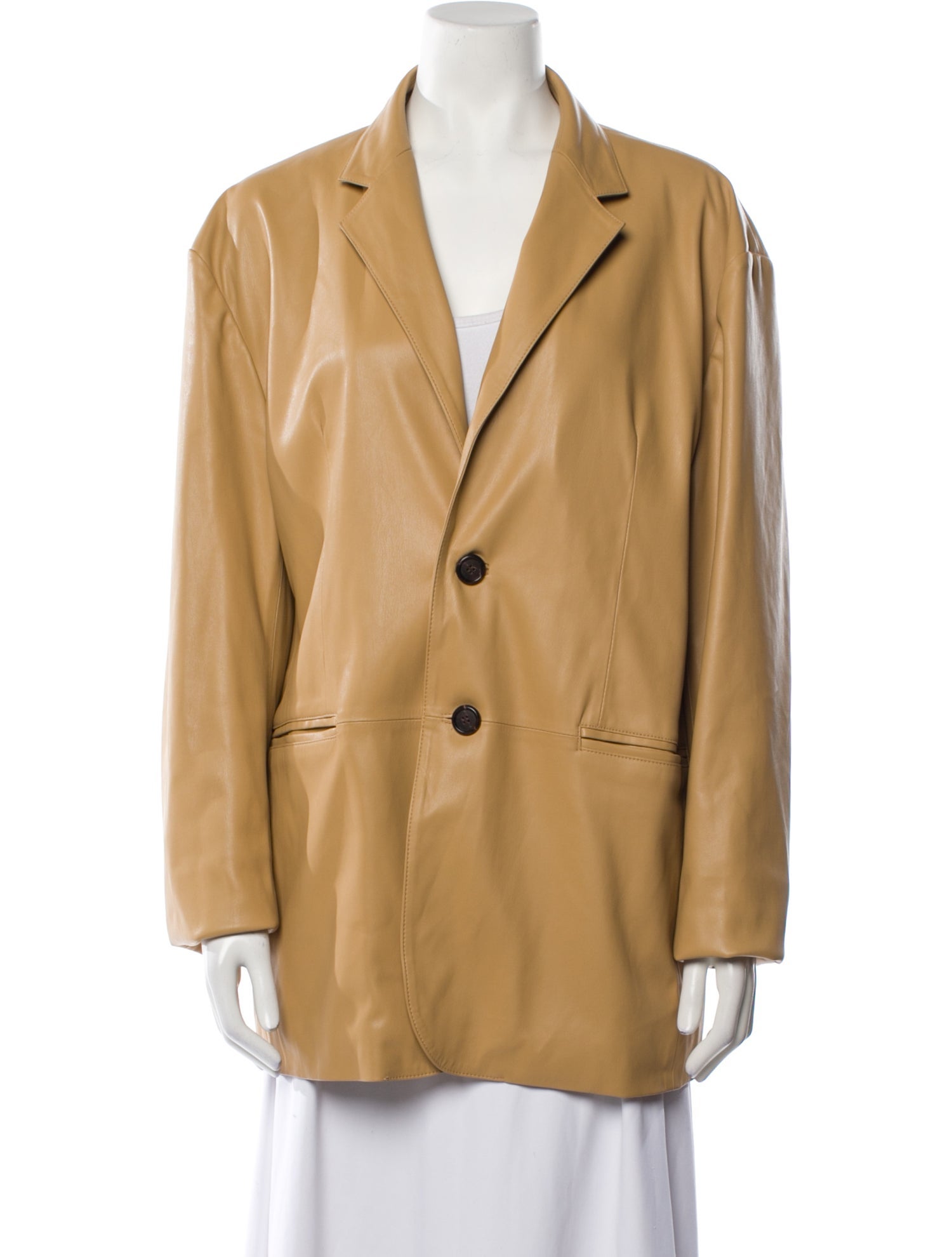 The Frankie Shop Faux Leather Blazer