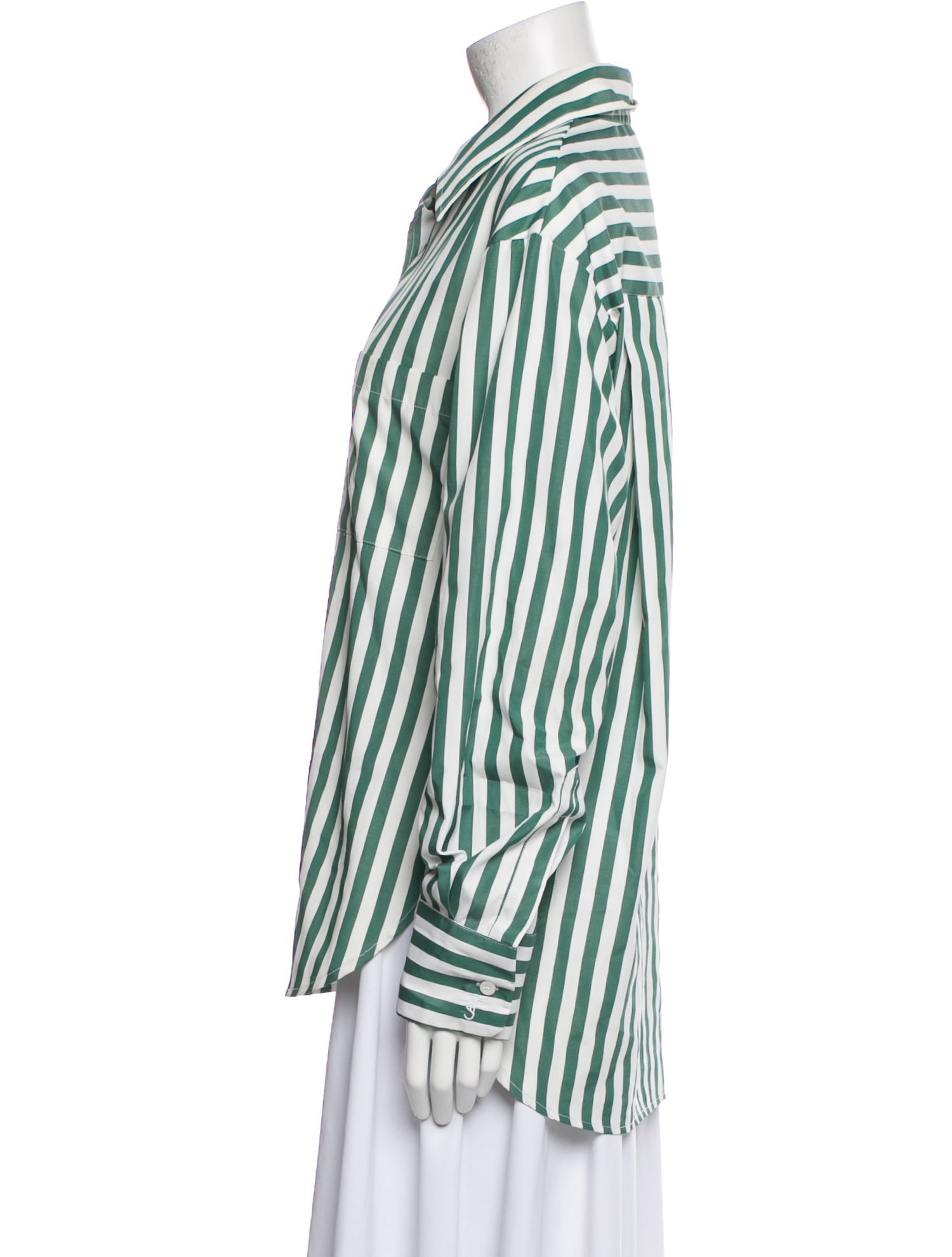 The Frankie Shop Striped Long Sleeve Button-Up Top