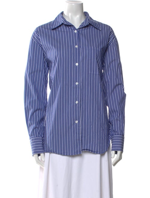 The Frankie Shop Striped Long Sleeve Button-Up Top