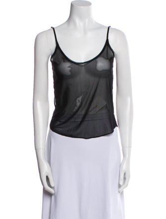 The Frankie Shop Mesh Scoop Neck Top