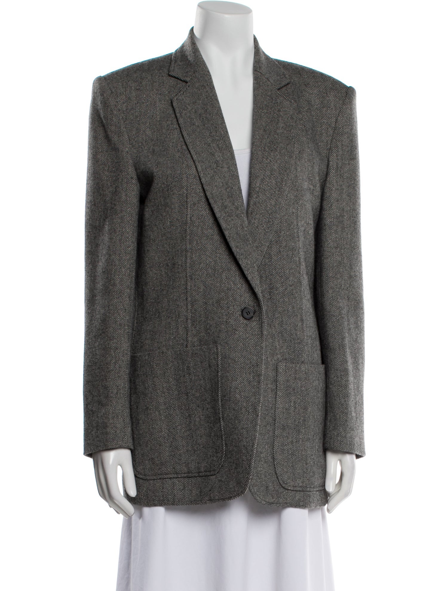 The Frankie Shop Wool Tweed Pattern Blazer