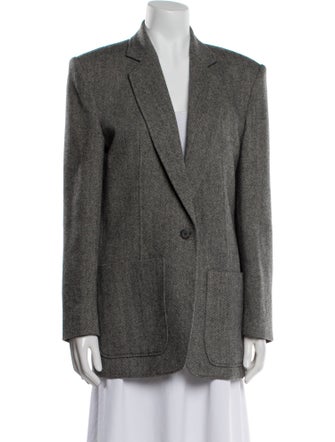 The Frankie Shop Wool Tweed Pattern Blazer
