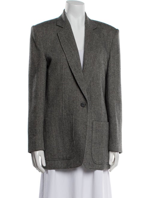 The Frankie Shop Wool Tweed Pattern Blazer