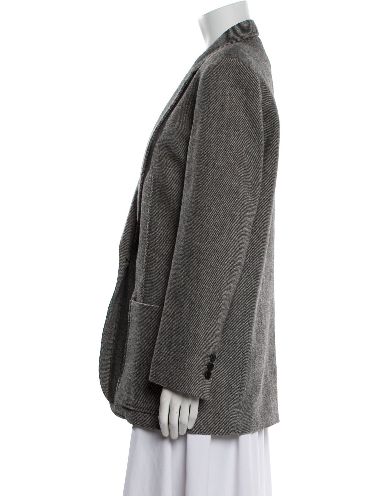 The Frankie Shop Wool Tweed Pattern Blazer