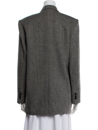 The Frankie Shop Wool Tweed Pattern Blazer