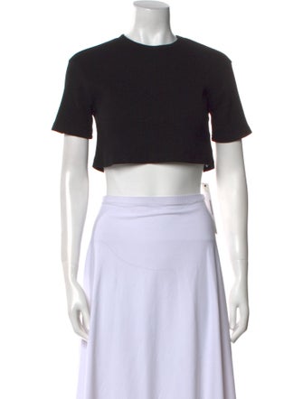 The Frankie Shop Crew Neck Short Sleeve Crop Top