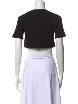 The Frankie Shop Crew Neck Short Sleeve Crop Top