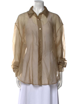 The Frankie Shop Long Sleeve Button-Up Top