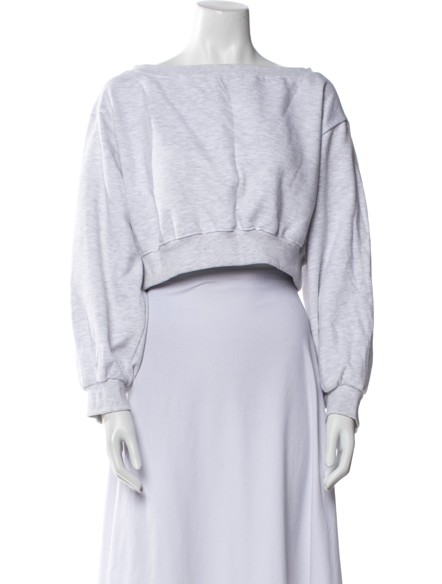 The Frankie Shop Bateau Neckline Long Sleeve Crop Top