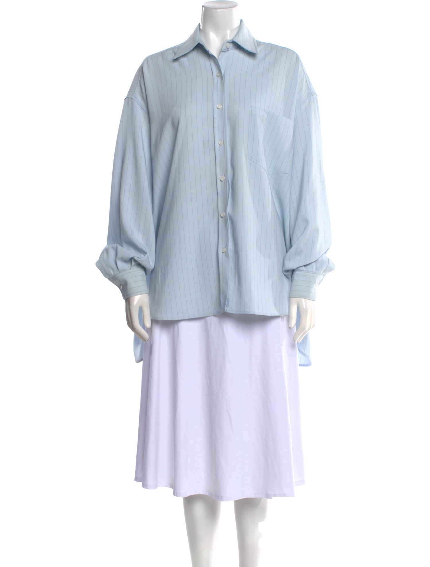 The Frankie Shop Striped Long Sleeve Button-Up Top