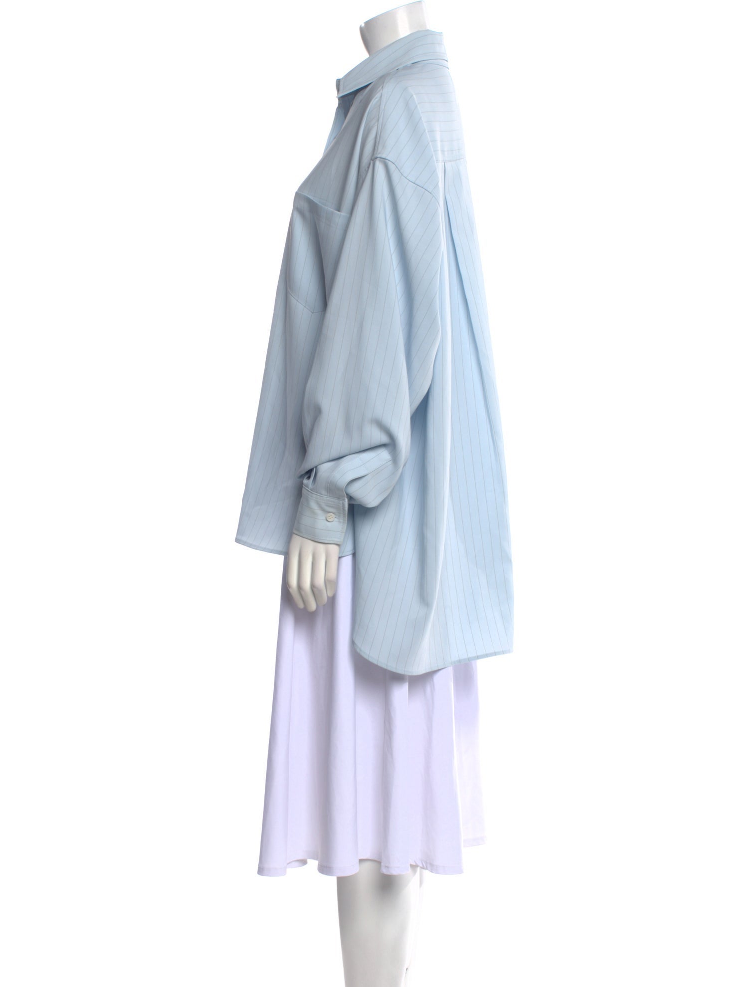 The Frankie Shop Striped Long Sleeve Button-Up Top