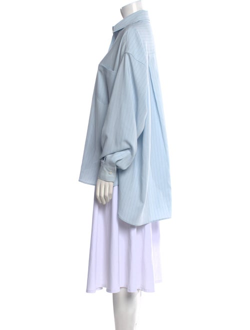 The Frankie Shop Striped Long Sleeve Button-Up Top