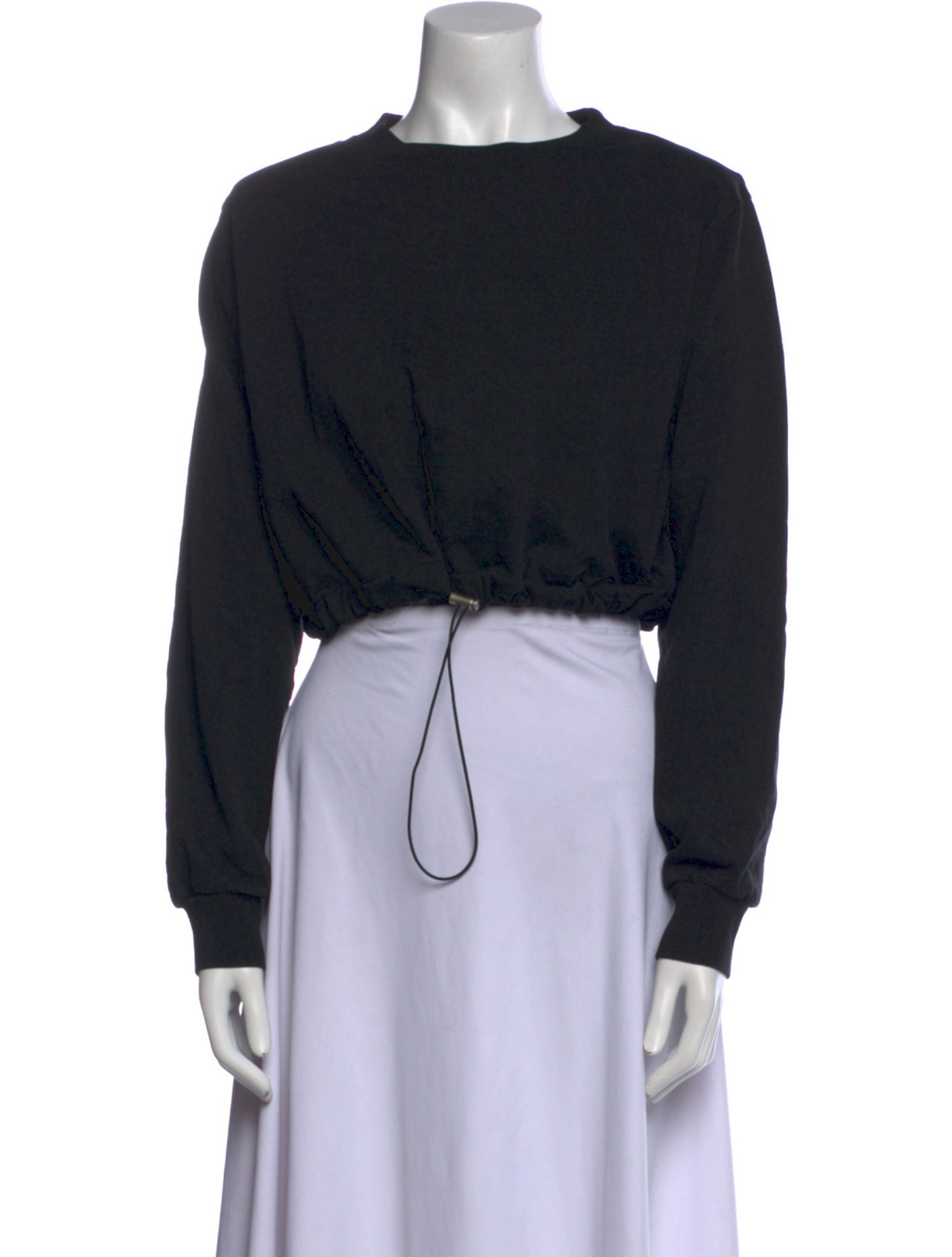 The Frankie Shop Crew Neck Long Sleeve Crop Top