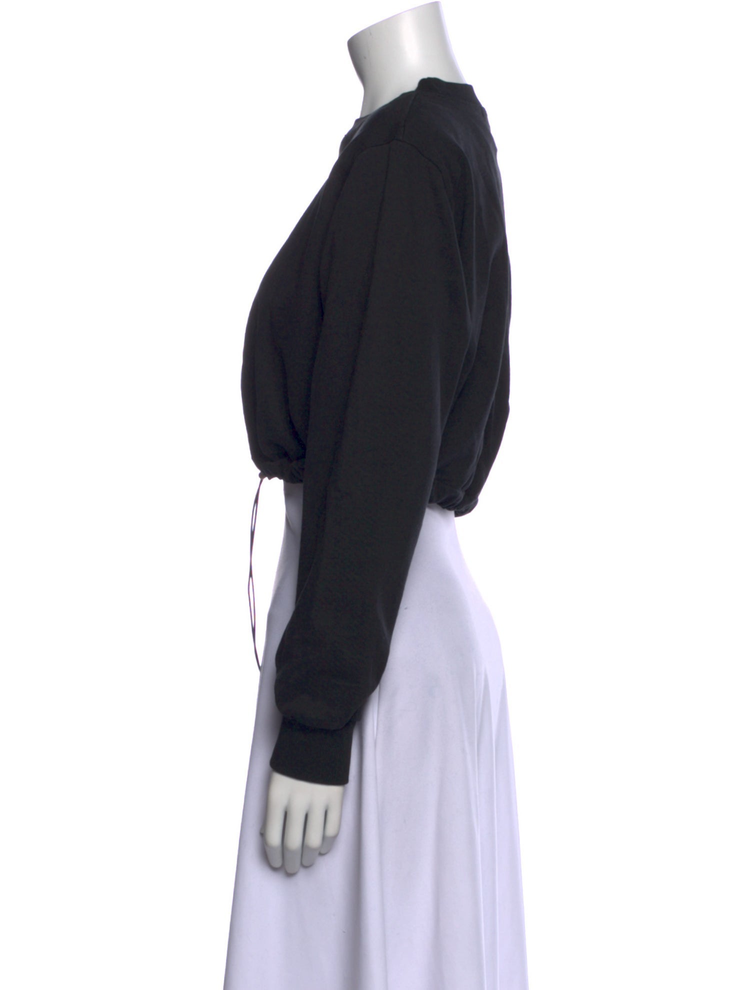 The Frankie Shop Crew Neck Long Sleeve Crop Top