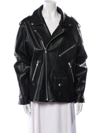 The Frankie Shop Faux Leather Biker Jacket