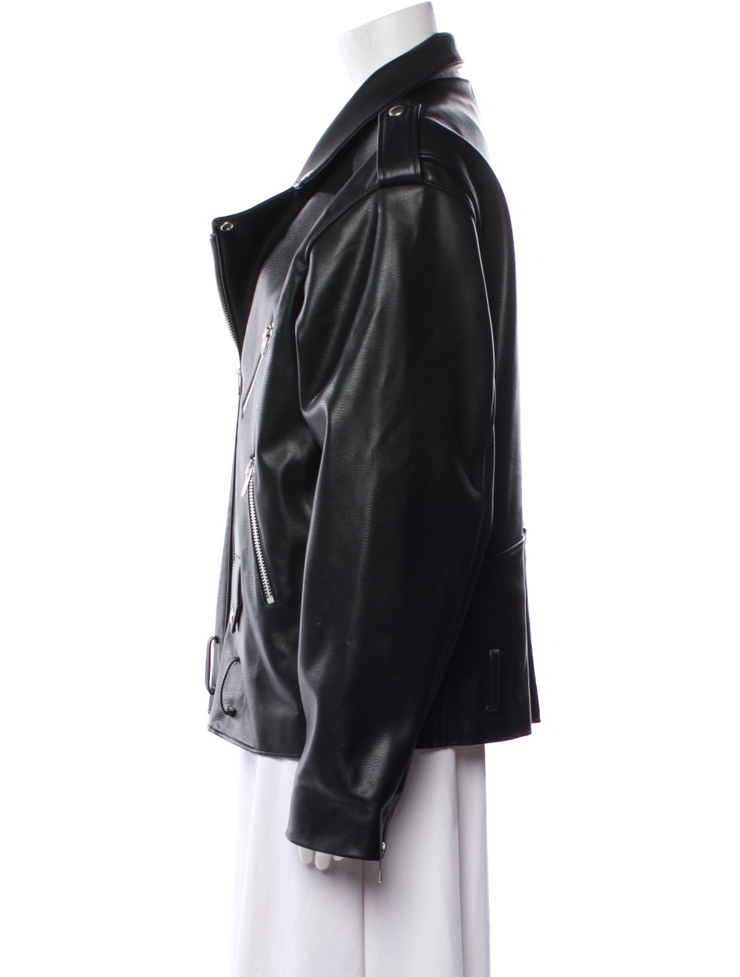 The Frankie Shop Faux Leather Biker Jacket
