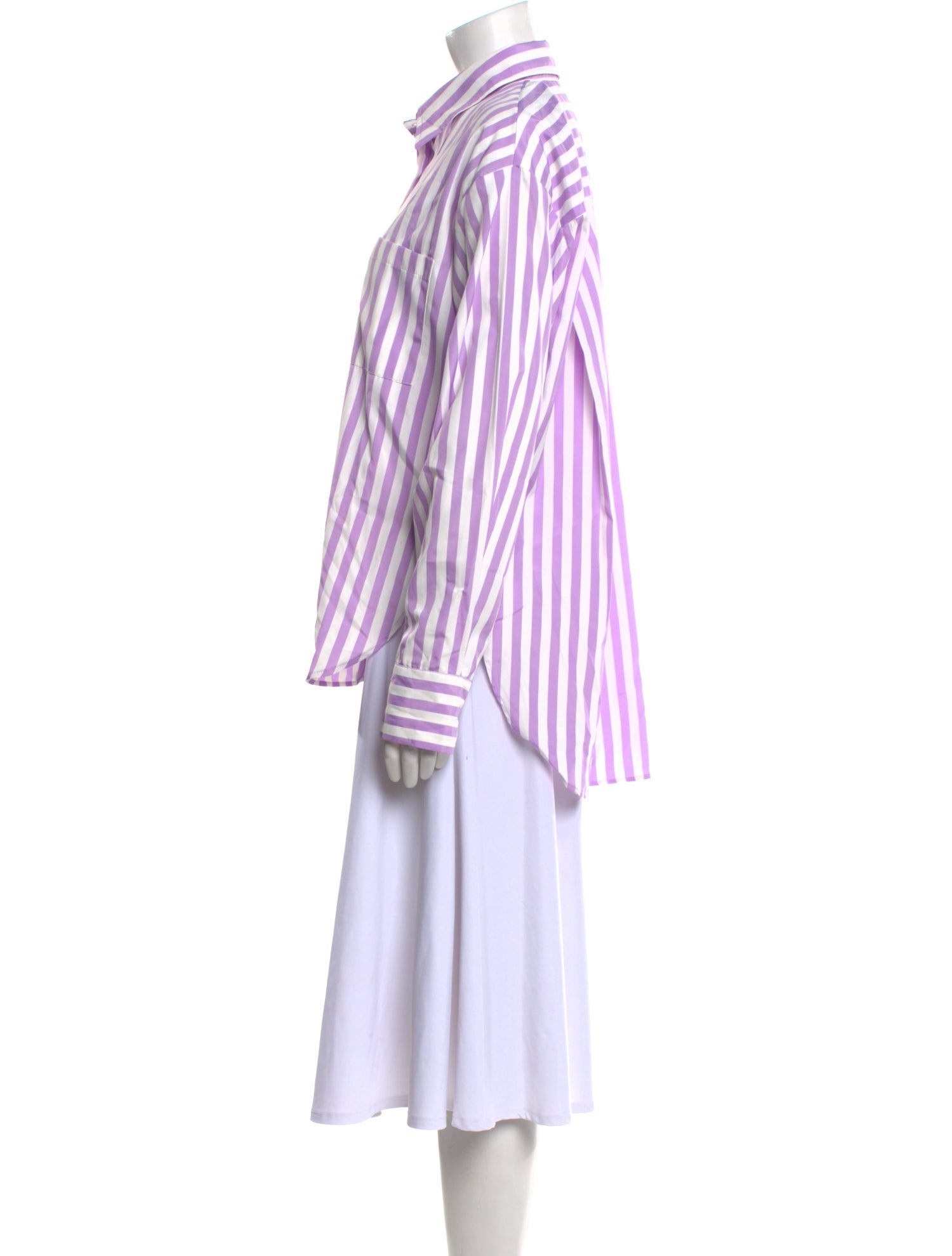 The Frankie Shop Striped Long Sleeve Button-Up Top
