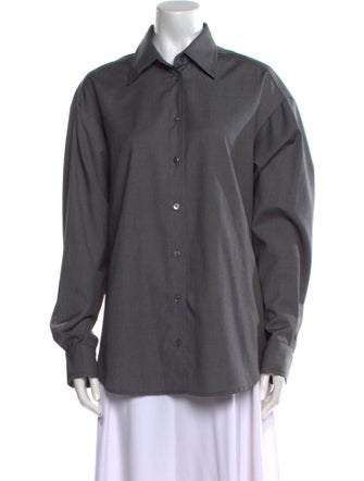 The Frankie Shop Long Sleeve Button-Up Top