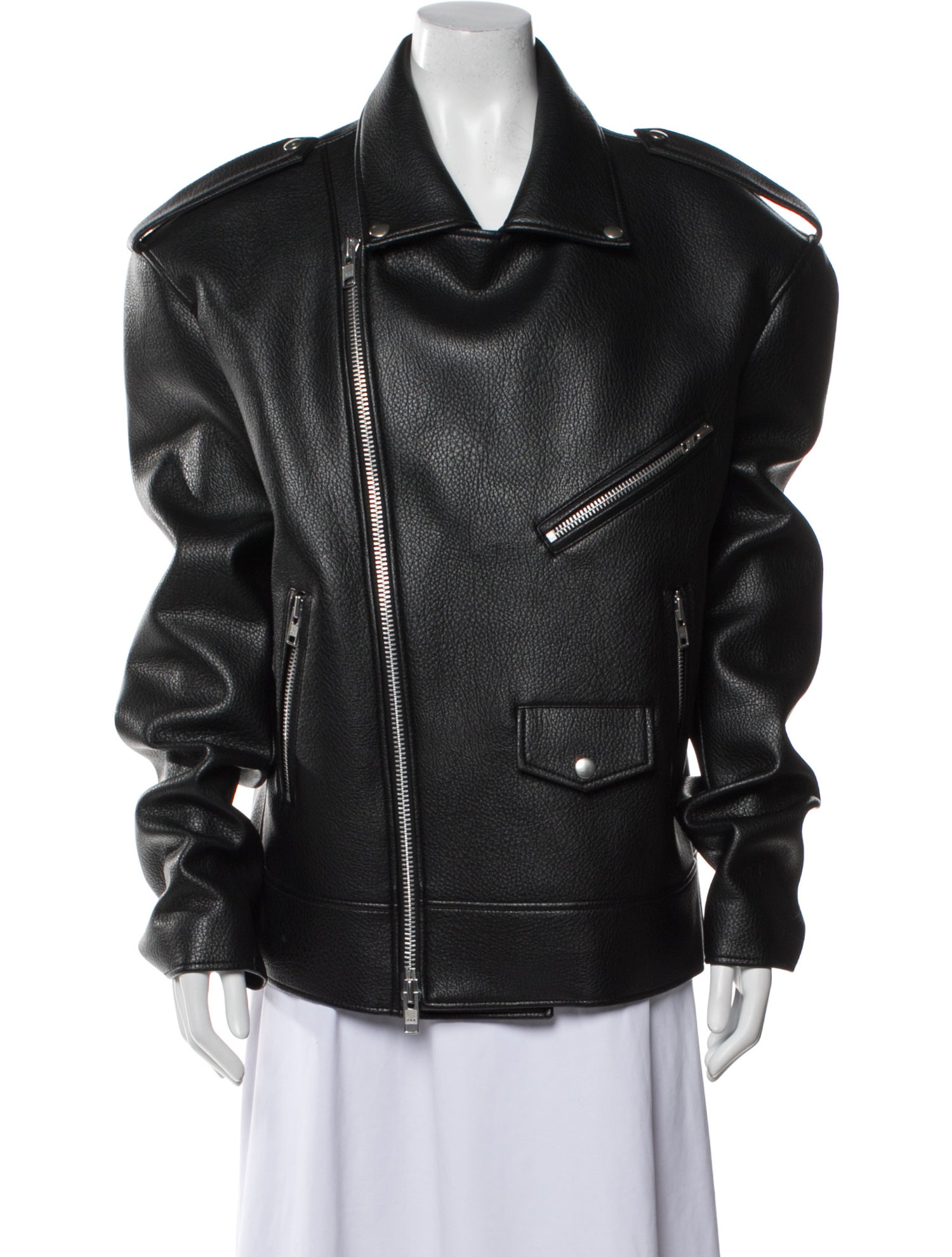 The Frankie Shop Faux Leather Biker Jacket