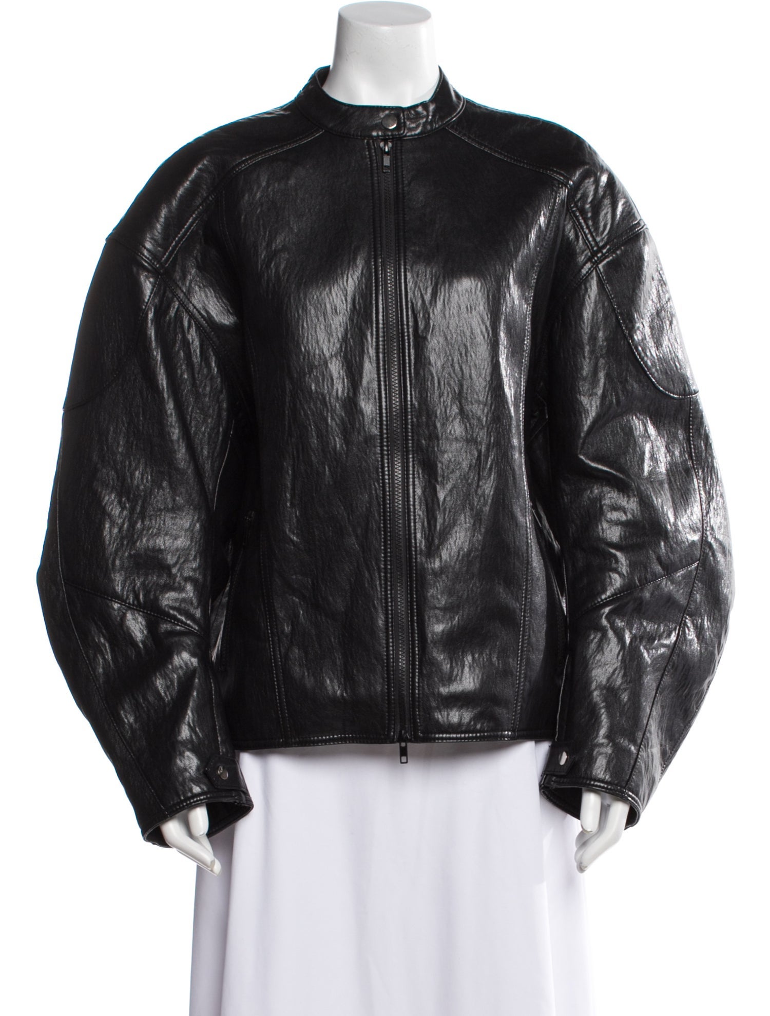 The Frankie Shop Faux Leather Biker Jacket