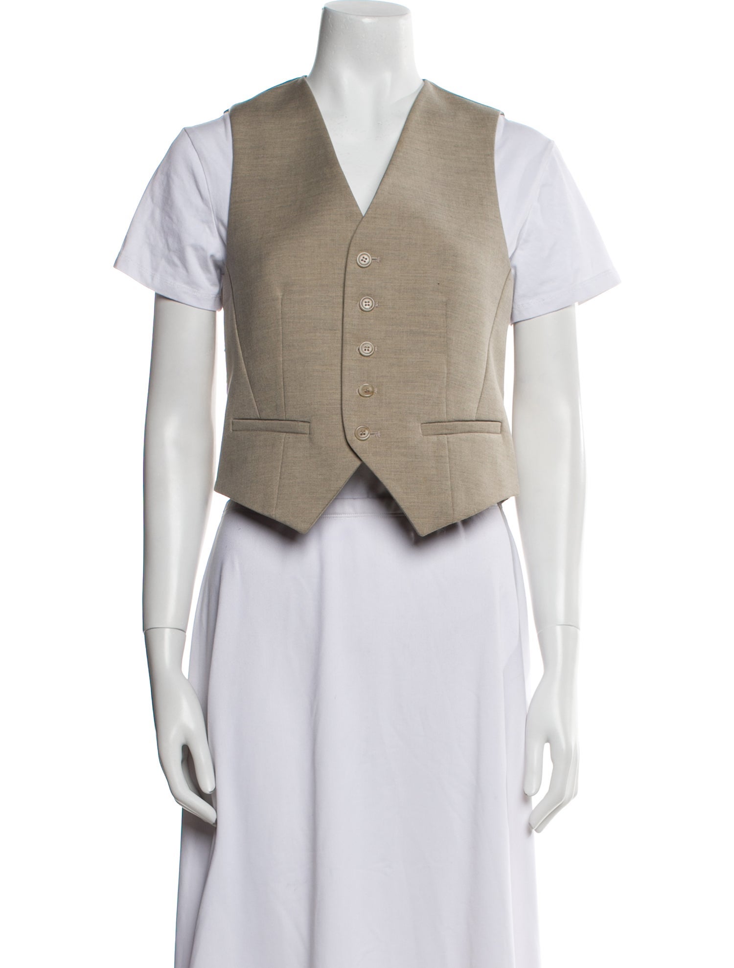 The Frankie Shop V-Neck Short Sleeve Crop Top