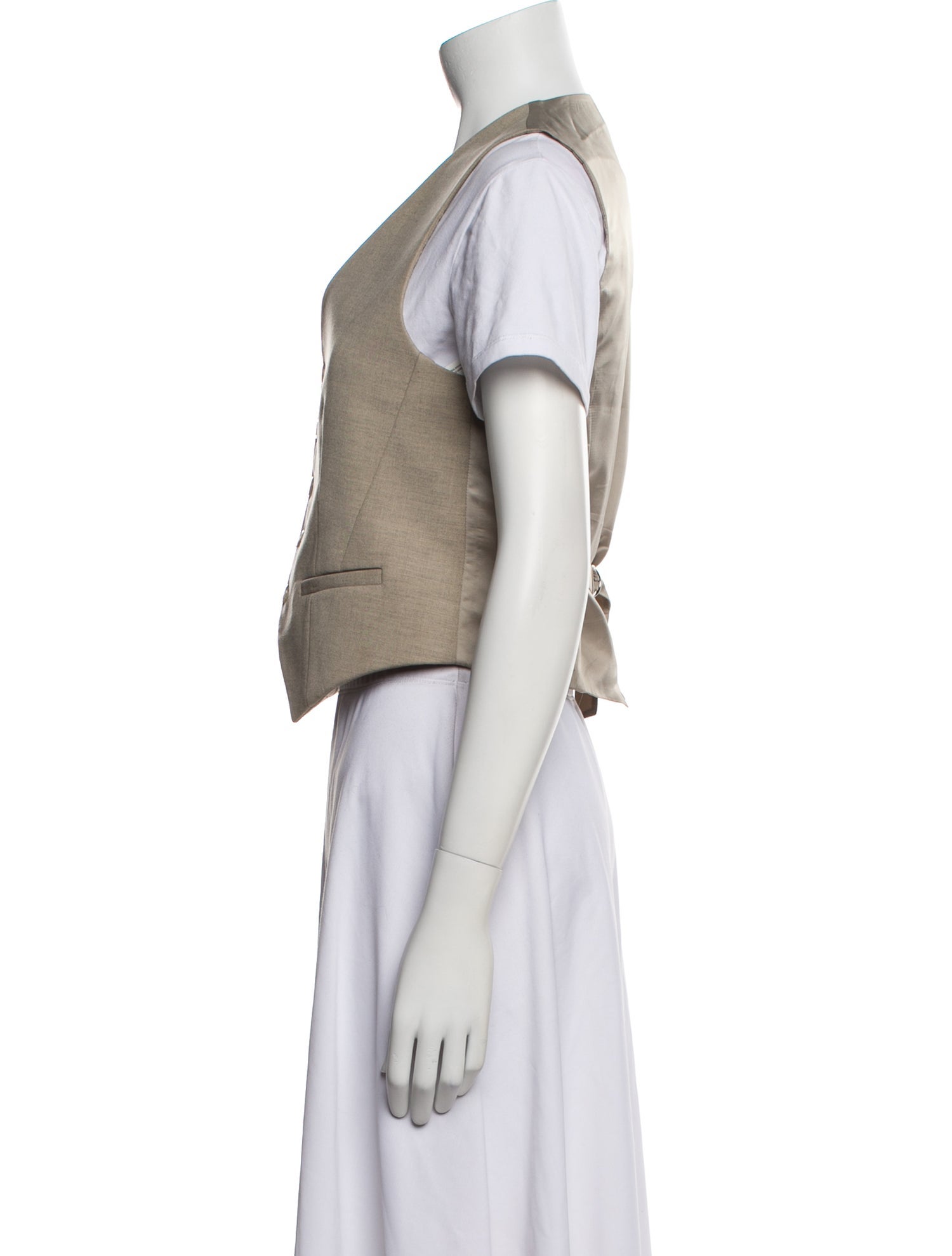 The Frankie Shop V-Neck Short Sleeve Crop Top