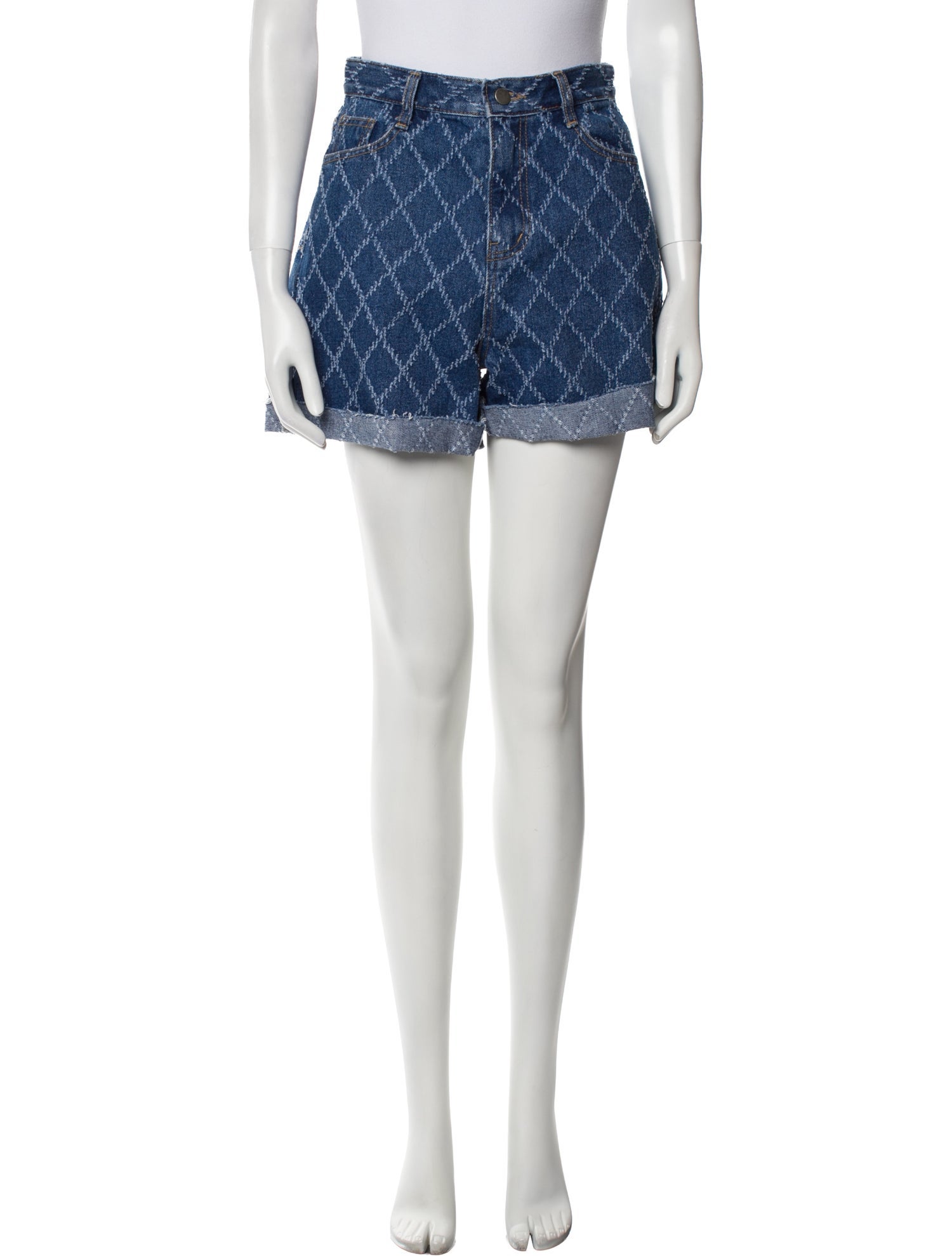 The Frankie Shop Plaid Print Mini Shorts