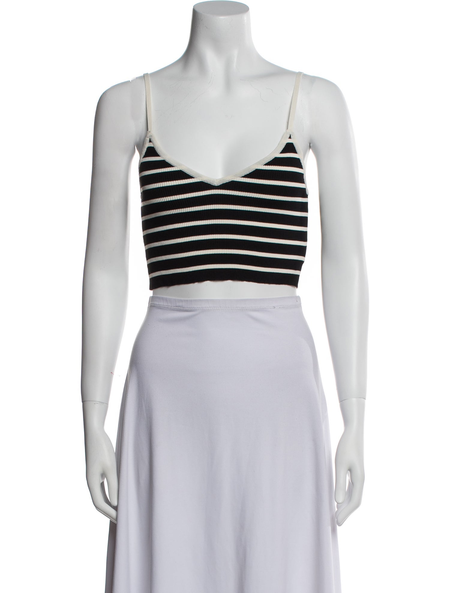 The Frankie Shop Striped Square Neckline Crop Top