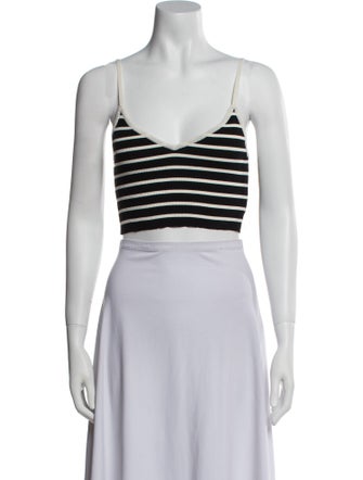 The Frankie Shop Striped Square Neckline Crop Top