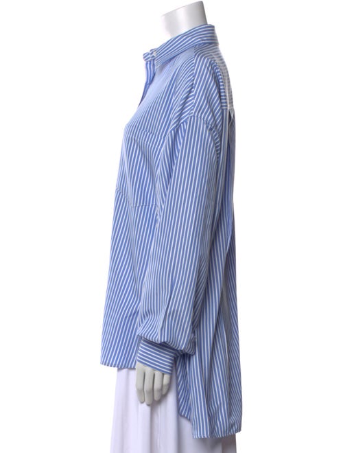The Frankie Shop Striped Long Sleeve Button-Up Top