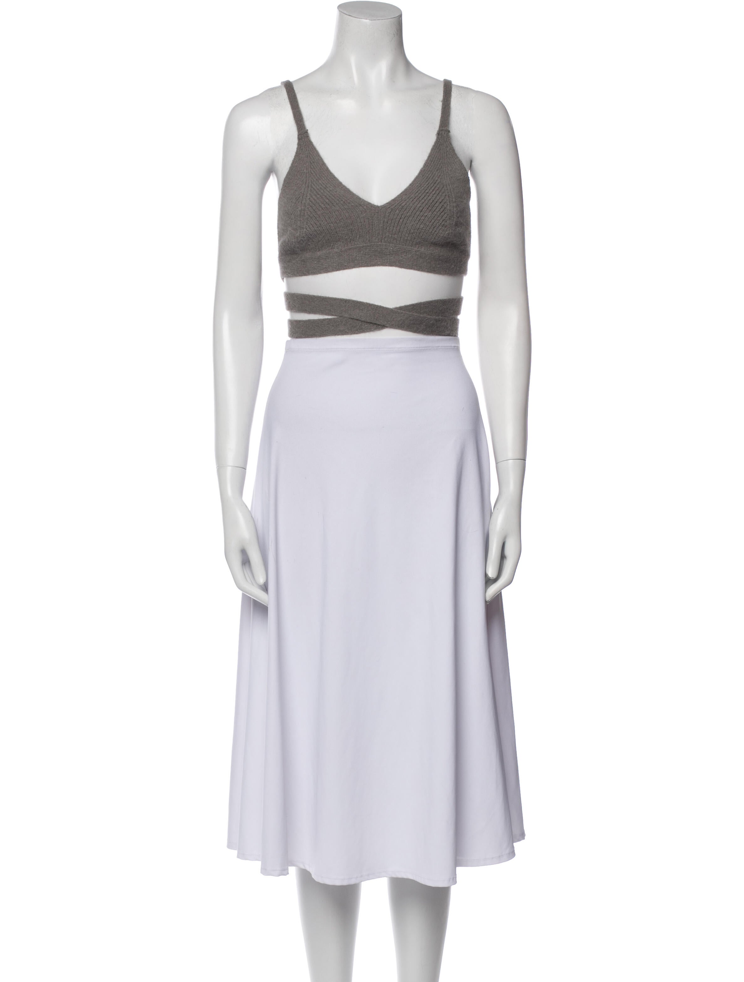 The Frankie Shop V-Neck Sleeveless Crop Top