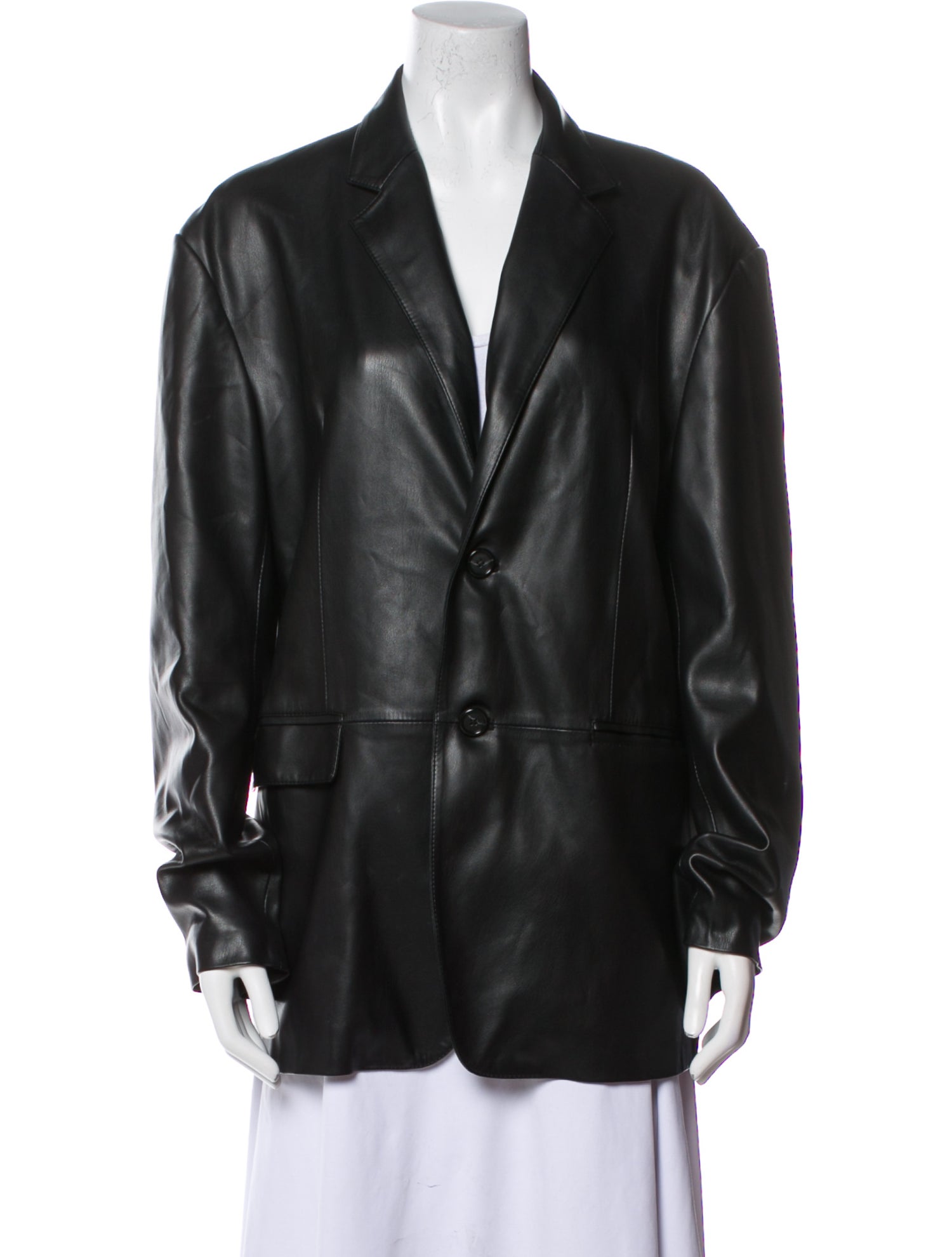 The Frankie Shop Faux Leather Blazer