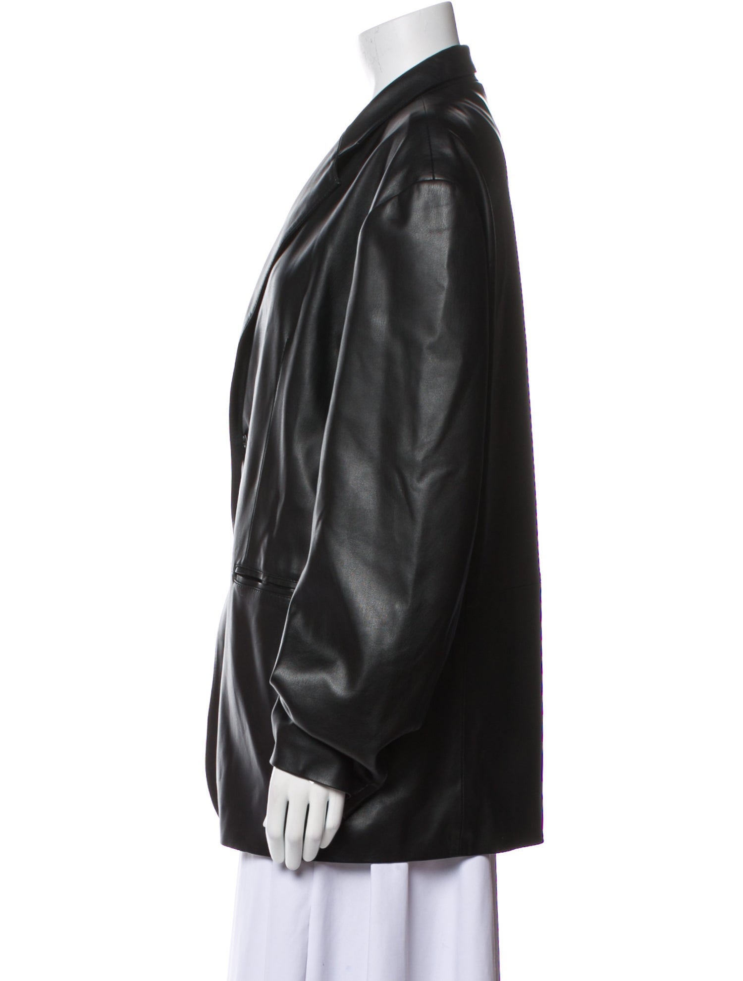 The Frankie Shop Faux Leather Blazer
