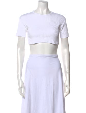 The Frankie Shop Crew Neck Short Sleeve Crop Top