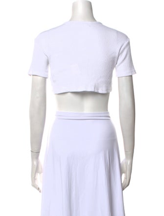 The Frankie Shop Crew Neck Short Sleeve Crop Top