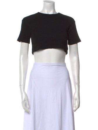 The Frankie Shop Crew Neck Short Sleeve Crop Top