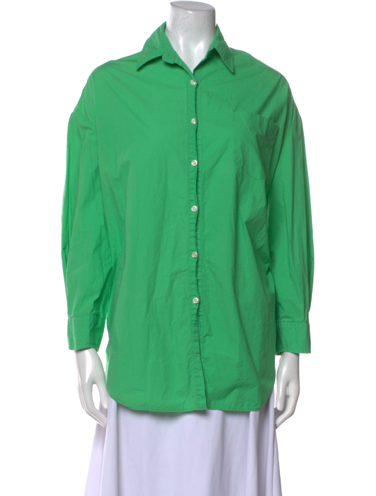 The Frankie Shop Three-Quarter Sleeve Button-Up Top