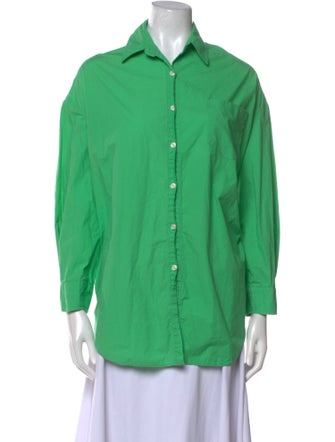 The Frankie Shop Three-Quarter Sleeve Button-Up Top