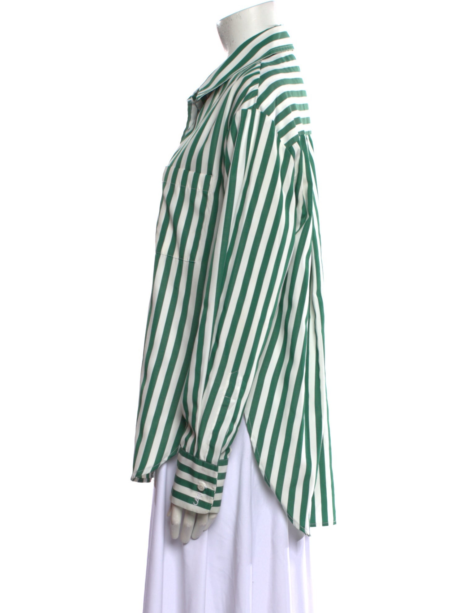 The Frankie Shop Striped Long Sleeve Button-Up Top