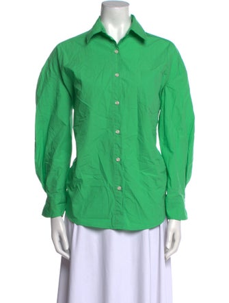 The Frankie Shop Three-Quarter Sleeve Button-Up Top