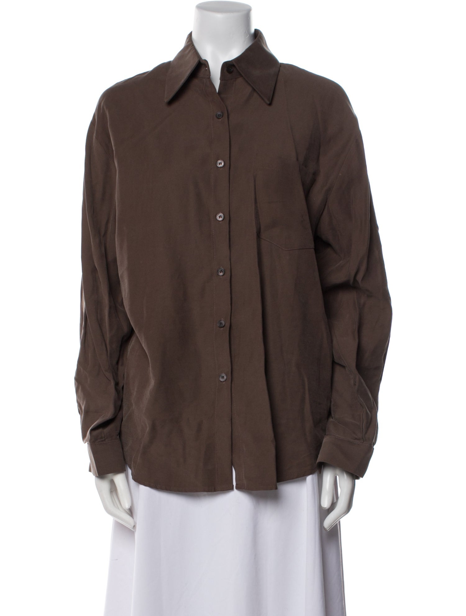 The Frankie Shop Long Sleeve Button-Up Top