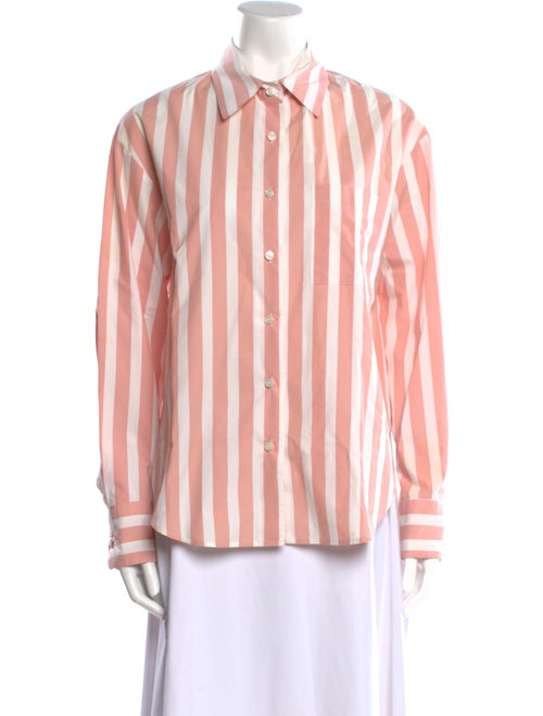 The Frankie Shop Striped Long Sleeve Button-Up Top
