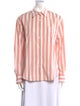 The Frankie Shop Striped Long Sleeve Button-Up Top