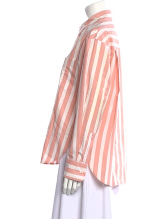 The Frankie Shop Striped Long Sleeve Button-Up Top