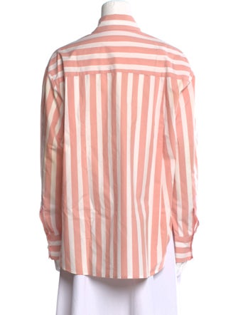 The Frankie Shop Striped Long Sleeve Button-Up Top