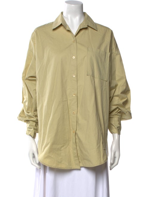 The Frankie Shop Three-Quarter Sleeve Button-Up Top